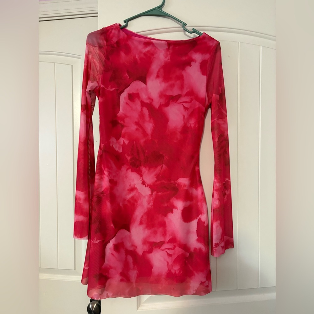 Elegant Red Floral Dress